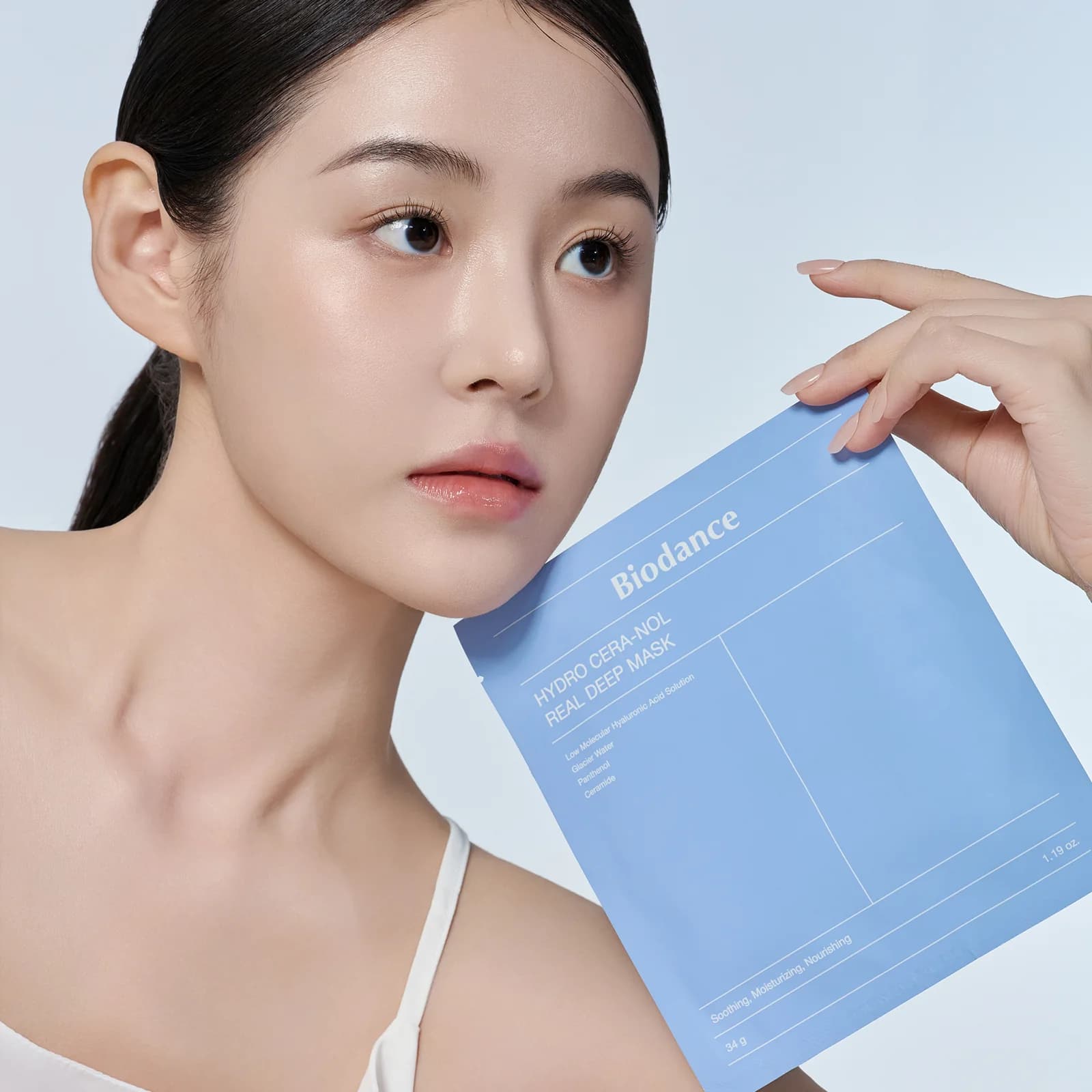 Hydro Cera-nol Real Deep Mask — Mascarilla de hidrogel premium que calma de forma intensiva y restaura la barrera cutánea debilitada, ideal para pieles sensibles, irritadas o muy deshidratadas.