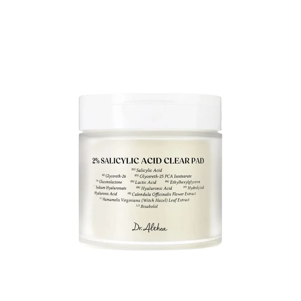 Salicylic Acid Clear Pad — Discos de algodón pre-impregnados para una exfoliación química profunda y control de imperfecciones: disuelven el exceso de sebo y dejan los poros más limpios.