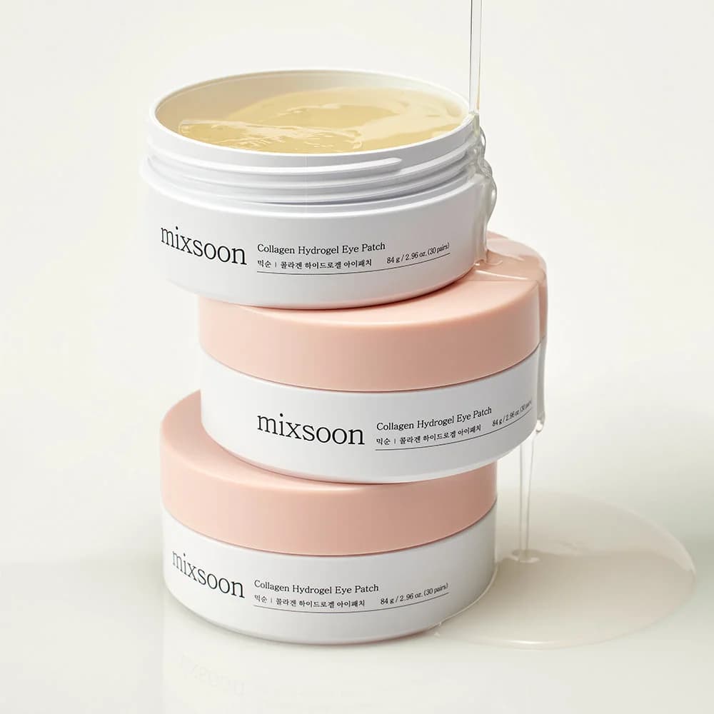 Parches para el Contorno de Ojos en Hidrogel — Parches de hidrogel con colágeno que hidratan, suavizan y revitalizan la mirada desde la primera aplicación.
